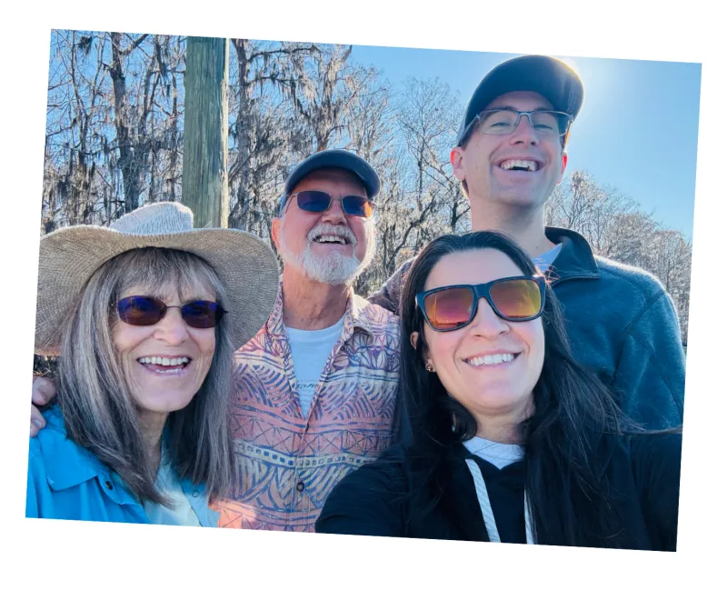 Bolton family selfie outdoors